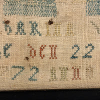 Gorgeous 1772 (!) Dutch Darning Sampler with Needlepoint Name and Date, Framed as Found