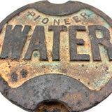 Pioneer WATER, Resonant and Perfectly Patinated Old Cast Iron Street Water Valve Cover