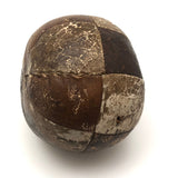 Old Hand-sewn Piecework Leather and Oil Cloth Brown Ball