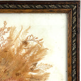 Lush Victorian Sea Moss Composition with Cut Paper Urn, Mid 19th Century, Period Oak Frame