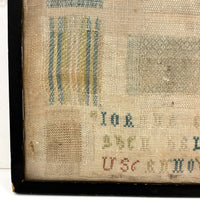 Gorgeous 1772 (!) Dutch Darning Sampler with Needlepoint Name and Date, Framed as Found