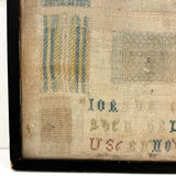 Gorgeous 1772 (!) Dutch Darning Sampler with Needlepoint Name and Date, Framed as Found