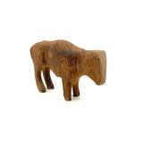 Sweet Old Hand-Carved Pine Bovine with Warm Patina and Wrapped Tail