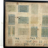 Gorgeous 1772 (!) Dutch Darning Sampler with Needlepoint Name and Date, Framed as Found