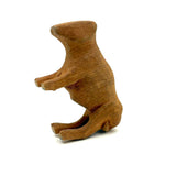Sweet Old Hand-Carved Pine Bovine with Warm Patina and Wrapped Tail