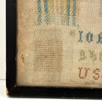 Gorgeous 1772 (!) Dutch Darning Sampler with Needlepoint Name and Date, Framed as Found