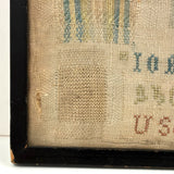 Gorgeous 1772 (!) Dutch Darning Sampler with Needlepoint Name and Date, Framed as Found