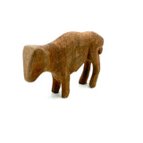 Sweet Old Hand-Carved Pine Bovine with Warm Patina and Wrapped Tail
