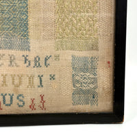 Gorgeous 1772 (!) Dutch Darning Sampler with Needlepoint Name and Date, Framed as Found