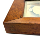 Finely Dressed Young Woman at Piano, c. 1840s Folk Art Portrait in Original Burl Maple Frame