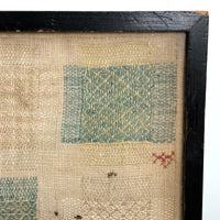 Gorgeous 1772 (!) Dutch Darning Sampler with Needlepoint Name and Date, Framed as Found