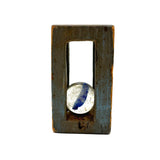 Carved, Painted Old Folk Art Whimsy with Glass Marble Ball (ex. Matt King collection)