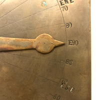 Charming and Unusual Antique Folk Art Compass Dial with Pressed Type Coordinates