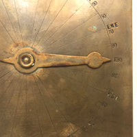 Charming and Unusual Antique Folk Art Compass Dial with Pressed Type Coordinates