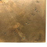 Charming and Unusual Antique Folk Art Compass Dial with Pressed Type Coordinates