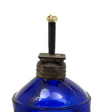 Victorian Cobalt Glass Jewelers Lamp with Faceted Sides (for Tipping to Direct Light)