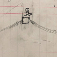 Baseball! C. 1920-30s Naive Graphite Drawing on 19th C. Ledger Paper