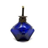 Victorian Cobalt Glass Jewelers Lamp with Faceted Sides (for Tipping to Direct Light)