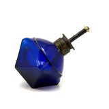 Victorian Cobalt Glass Jewelers Lamp with Faceted Sides (for Tipping to Direct Light)