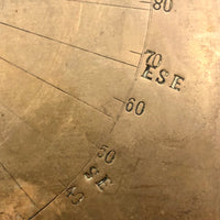 Charming and Unusual Antique Folk Art Compass Dial with Pressed Type Coordinates