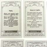 Fabulous 1930s Carreras Palmistry Cigarette Cards, Complete Set of 50, Near Mint