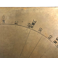 Charming and Unusual Antique Folk Art Compass Dial with Pressed Type Coordinates
