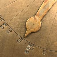 Charming and Unusual Antique Folk Art Compass Dial with Pressed Type Coordinates