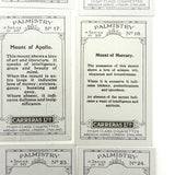 Fabulous 1930s Carreras Palmistry Cigarette Cards, Complete Set of 50, Near Mint