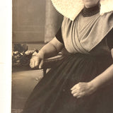 Dutch Woman in Traditional Zeeland "Oorijzer" (Ear Iron) Headdress, Real Photo Postcard c. 1910s