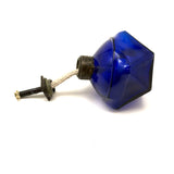 Victorian Cobalt Glass Jewelers Lamp with Faceted Sides (for Tipping to Direct Light)