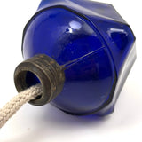 Victorian Cobalt Glass Jewelers Lamp with Faceted Sides (for Tipping to Direct Light)