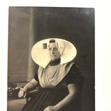 Dutch Woman in Traditional Zeeland "Oorijzer" (Ear Iron) Headdress, Real Photo Postcard c. 1910s