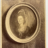 Double Portrait: Ultra Moody 19th Century Cabinet Photo of a Hanging Miniature Portrait of a Woman