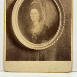 Double Portrait: Ultra Moody 19th Century Cabinet Photo of a Hanging Miniature Portrait of a Woman