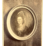 Double Portrait: Ultra Moody 19th Century Cabinet Photo of a Hanging Miniature Portrait of a Woman