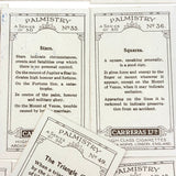 Fabulous 1930s Carreras Palmistry Cigarette Cards, Complete Set of 50, Near Mint