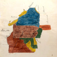 Ellie Acker's c. 1840s Watercolor Map of Four Middle States Plus Maryland and Virigina