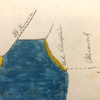 Ellie Acker's c. 1840s Watercolor Map of Four Middle States Plus Maryland and Virigina