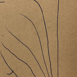 Edwin Kosarek 1950 Blue Ink on Brown Paper Drawing "Erongaricuaro" #2