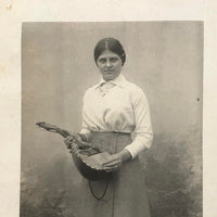 Lovely Young Woman with Mandolin, Antique RPPC