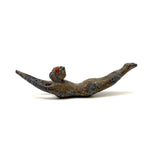 As Found, Perfectly Patinated Cast Metal Diver in Bright Red Cap