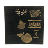 Lot of Stencil Painted Toleware/Theorem Test Designs