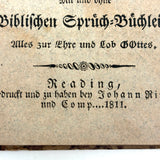 Very Beautiful 1811 Hand-printed Paper Covered German Catechism Book with Fratur Lettered Nameplate