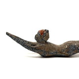As Found, Perfectly Patinated Cast Metal Diver in Bright Red Cap