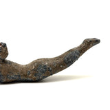 As Found, Perfectly Patinated Cast Metal Diver in Bright Red Cap