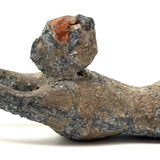 As Found, Perfectly Patinated Cast Metal Diver in Bright Red Cap
