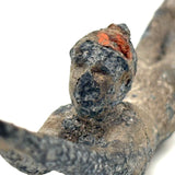 As Found, Perfectly Patinated Cast Metal Diver in Bright Red Cap
