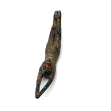 As Found, Perfectly Patinated Cast Metal Diver in Bright Red Cap