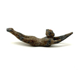 As Found, Perfectly Patinated Cast Metal Diver in Bright Red Cap
