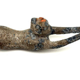 As Found, Perfectly Patinated Cast Metal Diver in Bright Red Cap